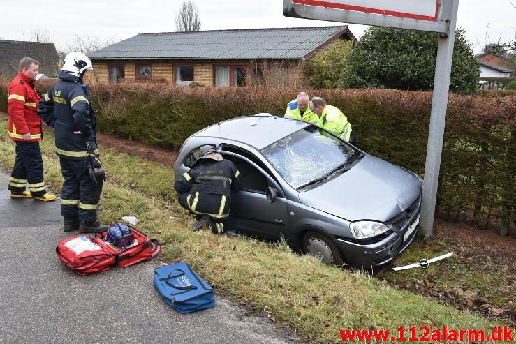 FUH med fastklemt. Horsensvej i Bredal. 24/01-2017. kl. 13:24.