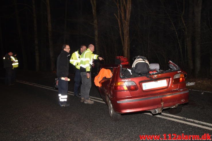 Fuh med fastklemt. Grejsdalsvej i Vejle. 26/01-2017. Kl. 23:06.