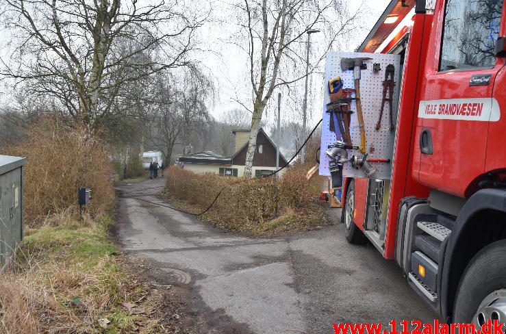 Brand i Villa. Toftumvej ved Børkop. 01/02-2017. Kl. 15:49.