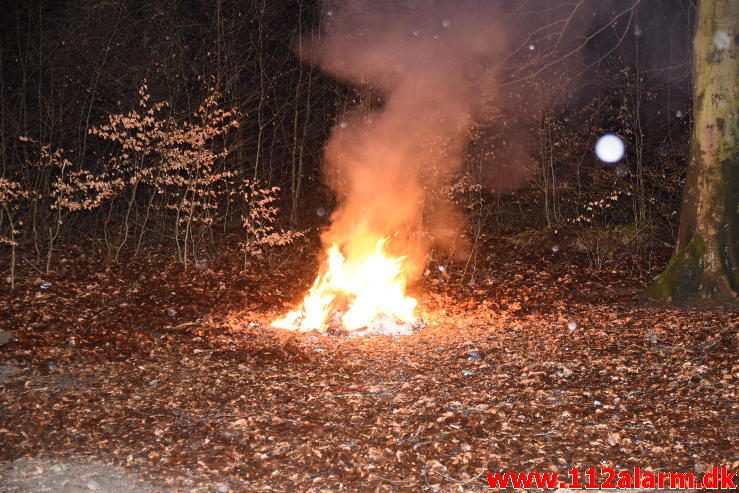 Brand i Container. Søndermarksvej i Vejle. 06/02-2017. Kl. 18:38.