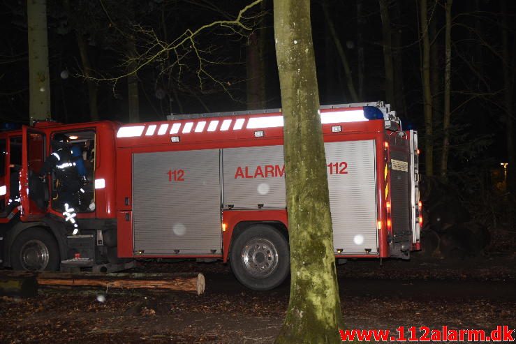 Brand i Container. Søndermarksvej i Vejle. 06/02-2017. Kl. 18:38.