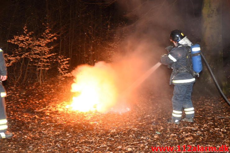 Brand i Container. Søndermarksvej i Vejle. 06/02-2017. Kl. 18:38.