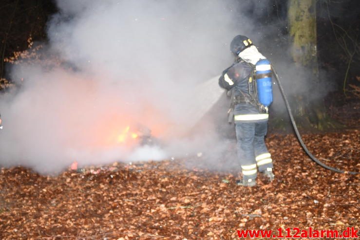 Brand i Container. Søndermarksvej i Vejle. 06/02-2017. Kl. 18:38.