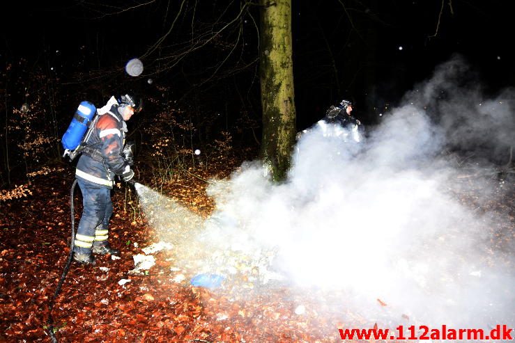 Brand i Container. Søndermarksvej i Vejle. 06/02-2017. Kl. 18:38.