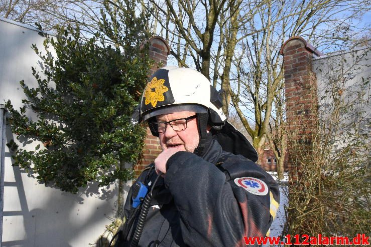 Brand i Asylcentret. Bredager 25 i Jelling. 11/02-2017. Kl. 13:37.