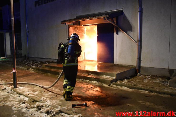 Petermindehallen brændt ned til grunden. Petersmindevej i Vejle. 13/02-2017. Kl. 0010.