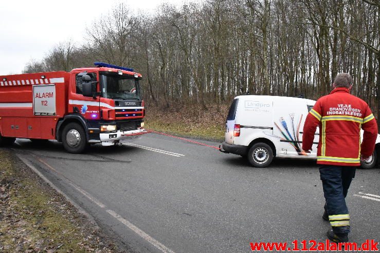 Fuh med fastklemt. Sønderdalen i Vejle. 17/02-2017. Kl. 15:20.