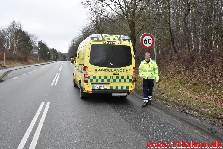 Fuh med fastklemt. Sønderdalen i Vejle. 17/02-2017. Kl. 15:20.