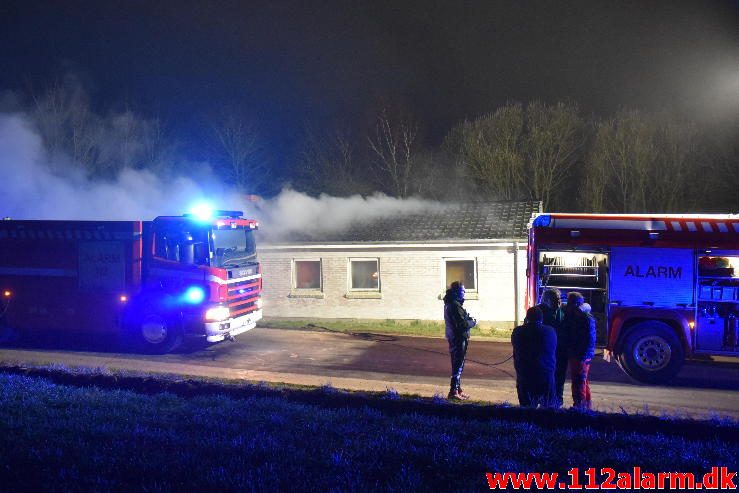 Brand i Villa Fløjstrupvej i Vindelev 27/03-2017. Kl. 21:32.