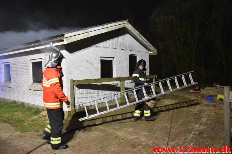 Brand i Villa Fløjstrupvej i Vindelev 27/03-2017. Kl. 21:32.