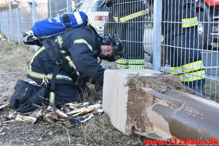 Mindre Brand. Havneparken 11 i Vejle. 27/03-2017. Kl. 17:52.