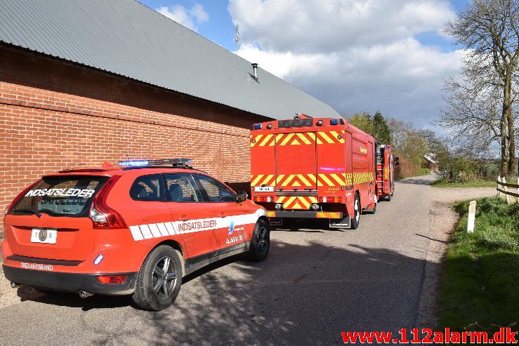 Gårdbrand. Nederbyvej i Skærup. 23/04-2017. Kl. 16:32.