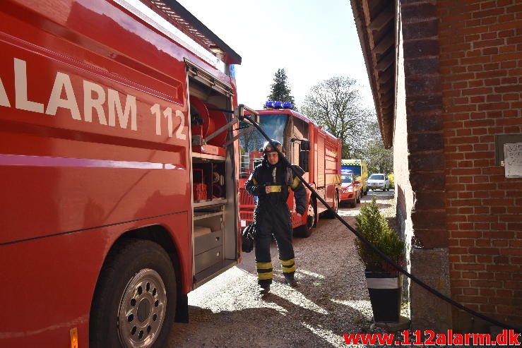 Gårdbrand. Nederbyvej i Skærup. 23/04-2017. Kl. 16:32.