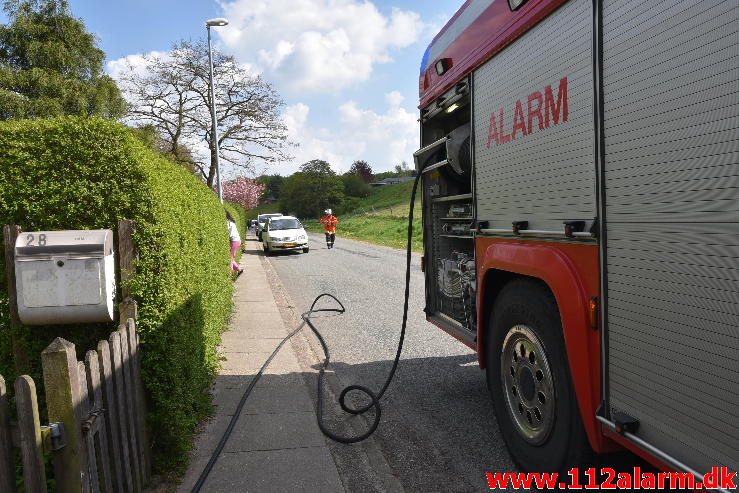 Brand i villa. Høgsholtvej i Vejle. 14/05-2017. Kl. 15:24.