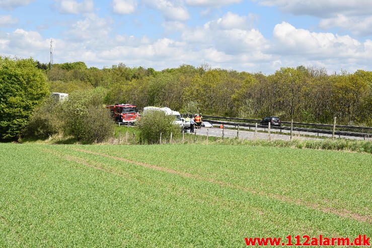 Trafikuheld med fastklemt. E45 mellem Skærup og Kolding N. 15/05-2017. Kl. 12:55.