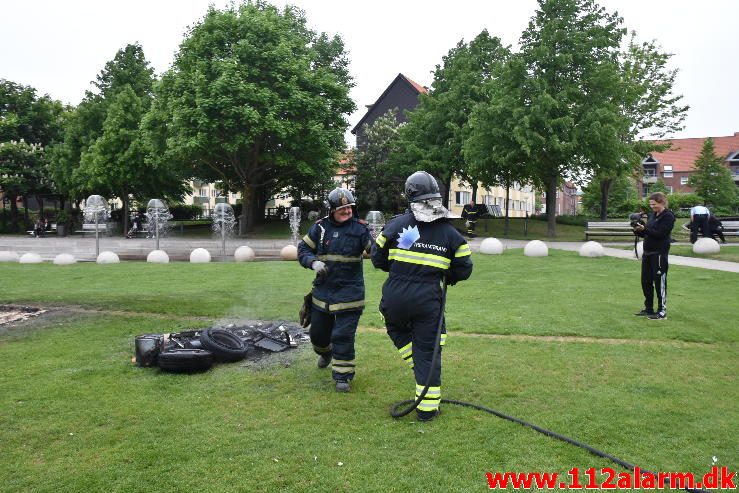 Mindre Brand. Byparken i Vejle. 29/05-2017. Kl. 20:39.