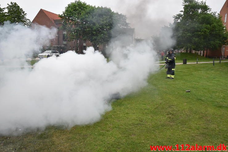 Mindre Brand. Byparken i Vejle. 29/05-2017. Kl. 20:39.