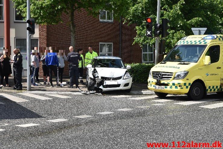 Mindre forurening. Horsensvej i Vejle. 05/06-2017. Kl. 12:09.