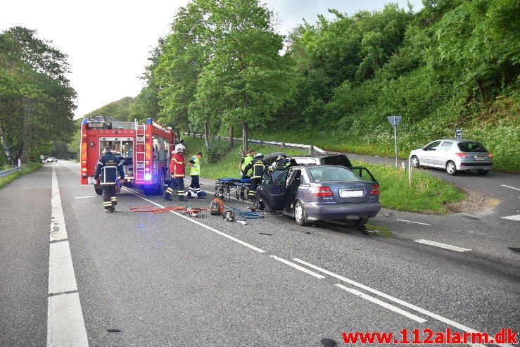 FUH med fastklemt. Ibæk Strandvej i Vejle. 06/06-2017. Kl. 18:25.