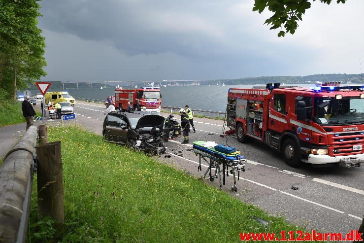 FUH med fastklemt. Ibæk Strandvej i Vejle. 06/06-2017. Kl. 18:25.