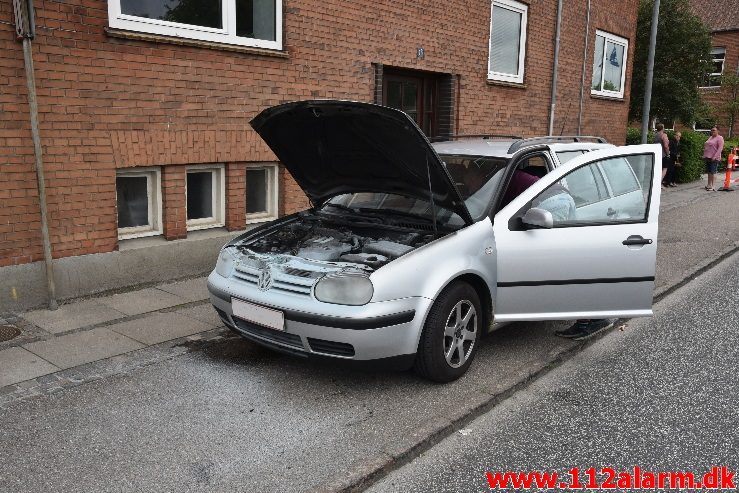 Bilbrand. Østerbrogade 16 i Vejle. 11/06-2017. Kl. 16:56.