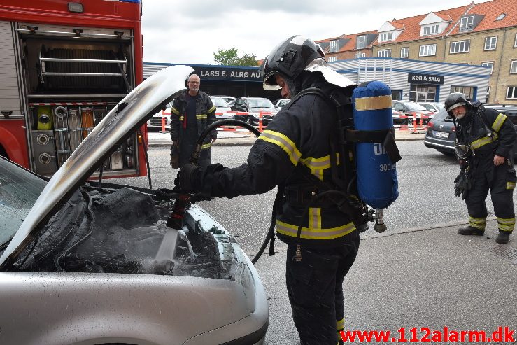 Bilbrand. Østerbrogade 16 i Vejle. 11/06-2017. Kl. 16:56.