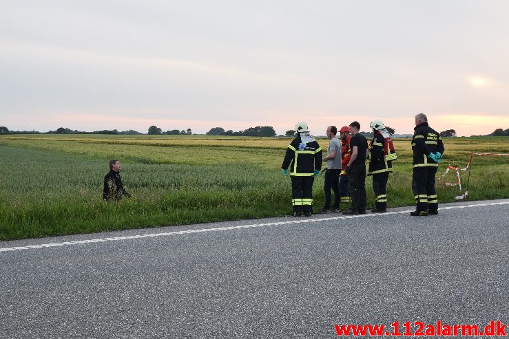 Større Kemikalie udslip. Vejlevej ved Fredericia. 14/06-2017. Kl. 20:42.