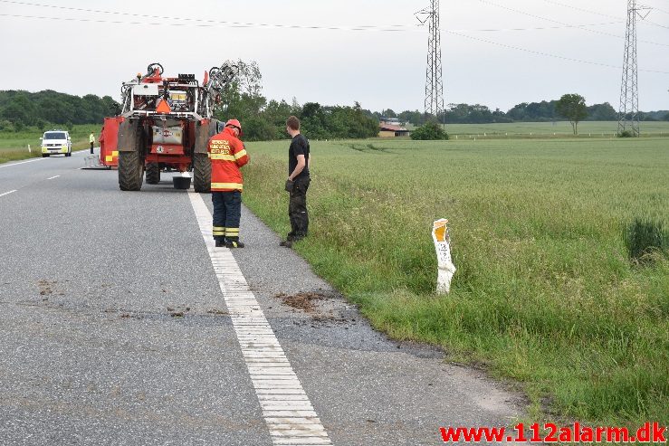 Større Kemikalie udslip. Vejlevej ved Fredericia. 14/06-2017. Kl. 20:42.