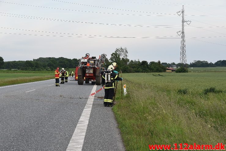 Større Kemikalie udslip. Vejlevej ved Fredericia. 14/06-2017. Kl. 20:42.