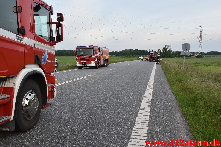 Større Kemikalie udslip. Vejlevej ved Fredericia. 14/06-2017. Kl. 20:42.