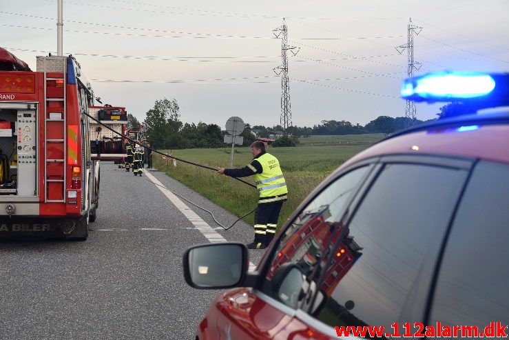 Større Kemikalie udslip. Vejlevej ved Fredericia. 14/06-2017. Kl. 20:42.