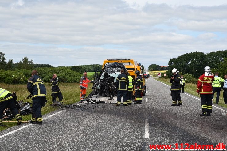 Dræbt på stedet. Viborg Hovedvej ved Tørring. 21/06-2017. Kl. 12:22.