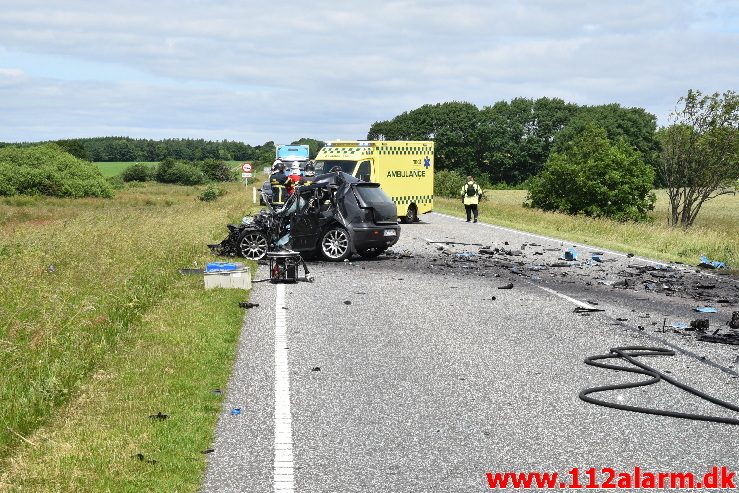 Dræbt på stedet. Viborg Hovedvej ved Tørring. 21/06-2017. Kl. 12:22.