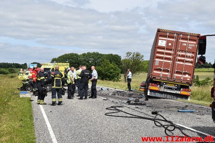 Dræbt på stedet. Viborg Hovedvej ved Tørring. 21/06-2017. Kl. 12:22.