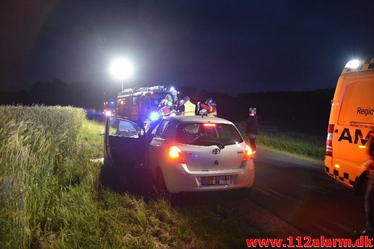 Kørte frontalt sammen. Hærvejen tæt på Kollemorten. 28/06-2017. KL. 22:50.