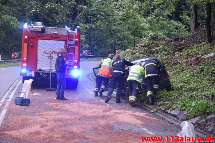 Mindre Trafikuheld. Jellingvej ved Lerbæk Mølle. 30/06-2017. Kl. 20:25.