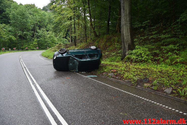 Mindre Trafikuheld. Jellingvej ved Lerbæk Mølle. 30/06-2017. Kl. 20:25.