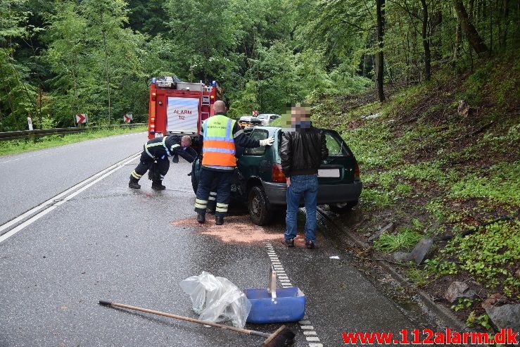 Mindre Trafikuheld. Jellingvej ved Lerbæk Mølle. 30/06-2017. Kl. 20:25.