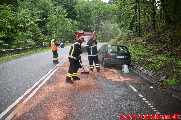 Mindre Trafikuheld. Jellingvej ved Lerbæk Mølle. 30/06-2017. Kl. 20:25.