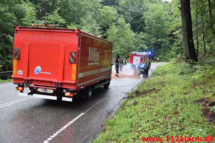 Mindre Trafikuheld. Jellingvej ved Lerbæk Mølle. 30/06-2017. Kl. 20:25.