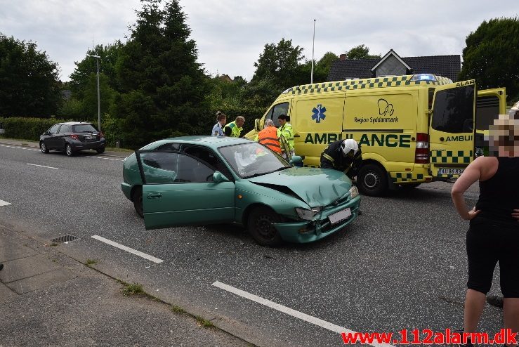 FUH-Fastklemte. Ribe Landevej i Nr. Vilstrup. 25/07-2017. Kl. 17:36.