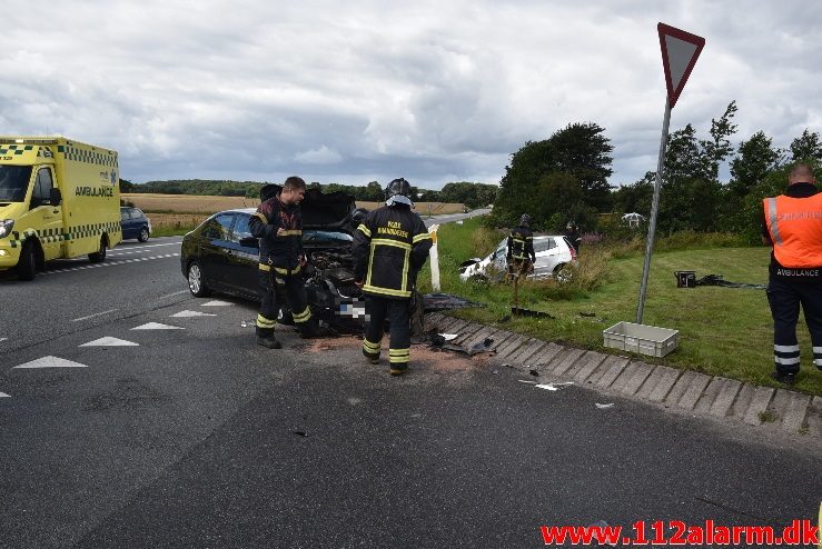 FUH med fastklemt. Viborg Hovedvej 80 Tørring. 06/08-2017. Kl. 12:31.