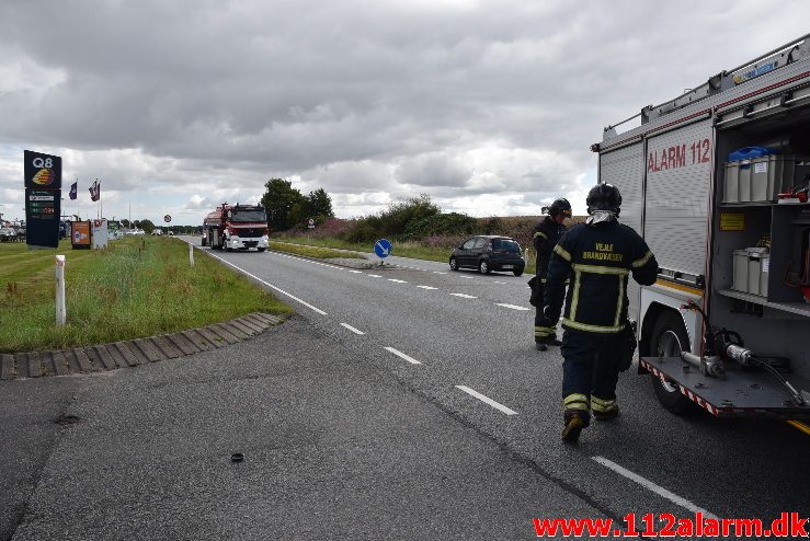 FUH med fastklemt. Viborg Hovedvej 80 Tørring. 06/08-2017. Kl. 12:31.