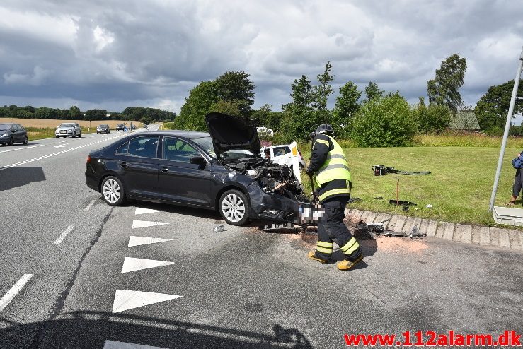 FUH med fastklemt. Viborg Hovedvej 80 Tørring. 06/08-2017. Kl. 12:31.