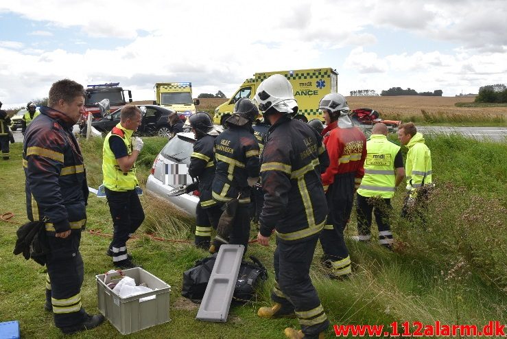 FUH med fastklemt. Viborg Hovedvej 80 Tørring. 06/08-2017. Kl. 12:31.