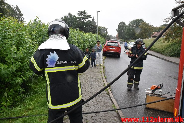 Brand i institution. Amaliegade i Børkop. 12/08-2017. Kl. 14:12.