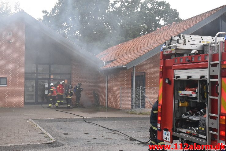 Brand i institution. Vindinggård Center i Vejle. 12/08-2017. Kl. 14:18.