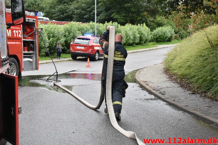 Brand i institution. Amaliegade i Børkop. 12/08-2017. Kl. 14:12.