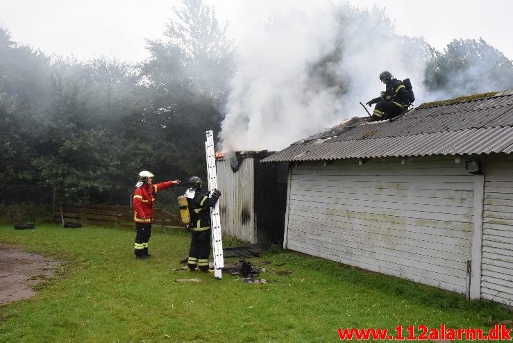 Brand i institution. Amaliegade i Børkop. 12/08-2017. Kl. 14:12.