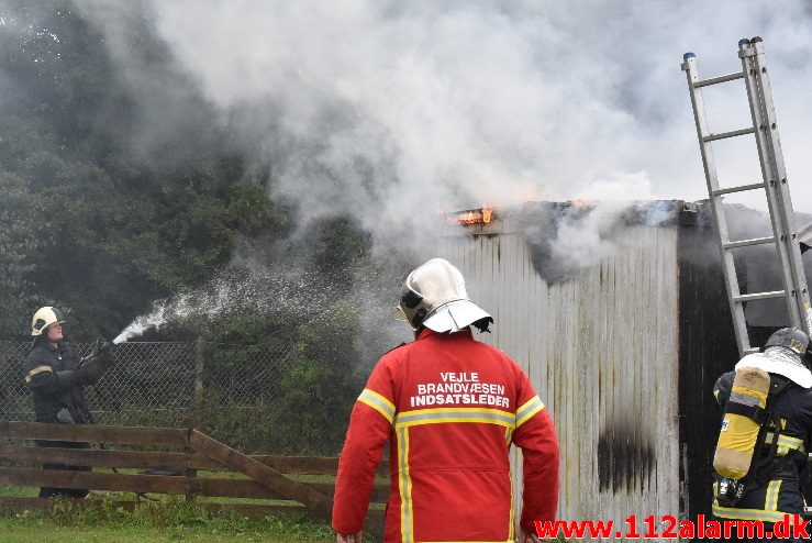 Brand i institution. Amaliegade i Børkop. 12/08-2017. Kl. 14:12.